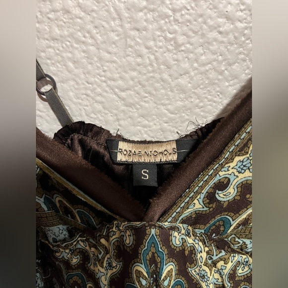 Rozae Nichols Vintage Y2K Indie Boho Paisley 100% Silk Maxi Dress USA Size Small - Picture 6 of 16